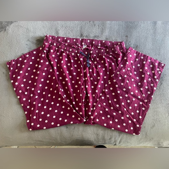 Old Navy Burgundy Polka Dot Pajama Pants - Picture 1 of 2